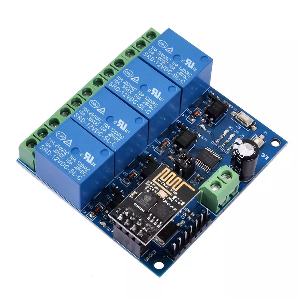 Relaismodul Set 12V 4-Kanal inkl. ESP-01