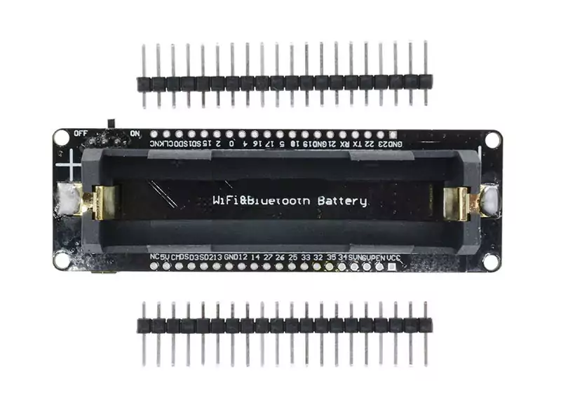 ESP32 Dev. Board mit 18650 Batteriehalterung – Bild 2