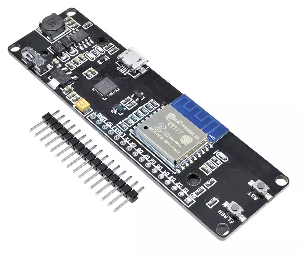 ESP8266 (ESP-02) Dev. Board mit 18650 Batteriehalterung – Bild 2