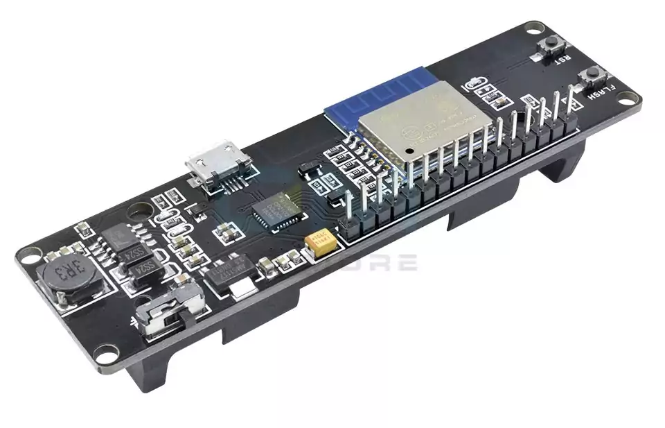 ESP8266 (ESP-02) Dev. Board mit 18650 Batteriehalterung – Bild 3